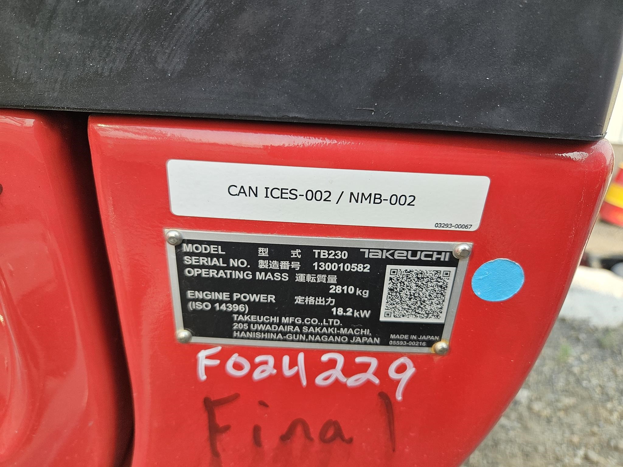 2026 Takeuchi TB230
