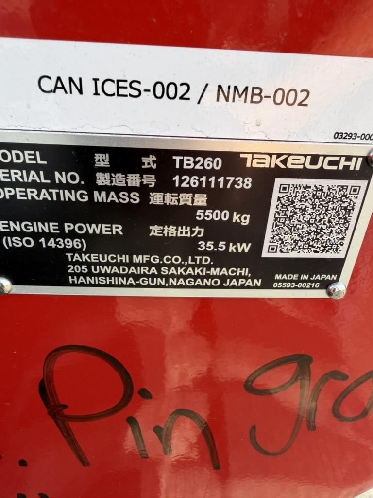 2026 Takeuchi TB260