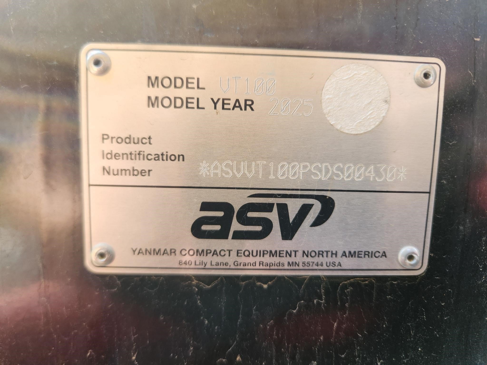 2025 ASV POSI-TRACK VT100 MAX