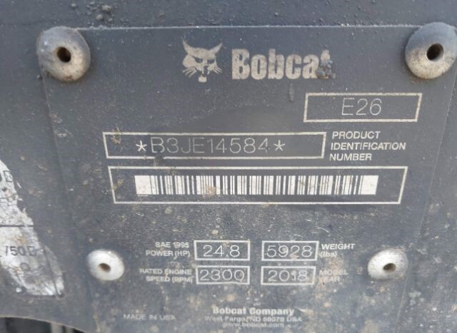 2018 Bobcat E26