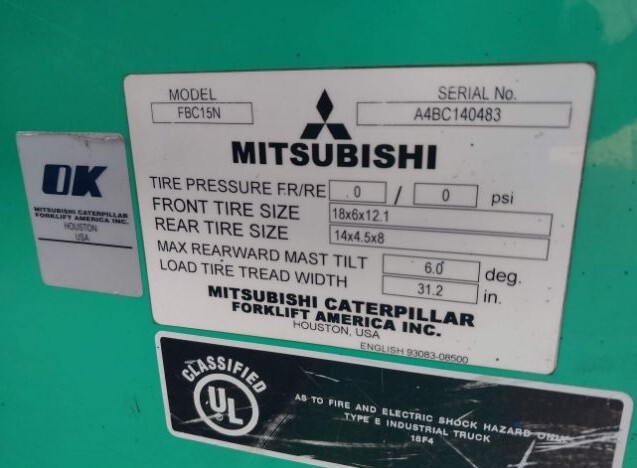 2019 Mitsubishi FBC15N
