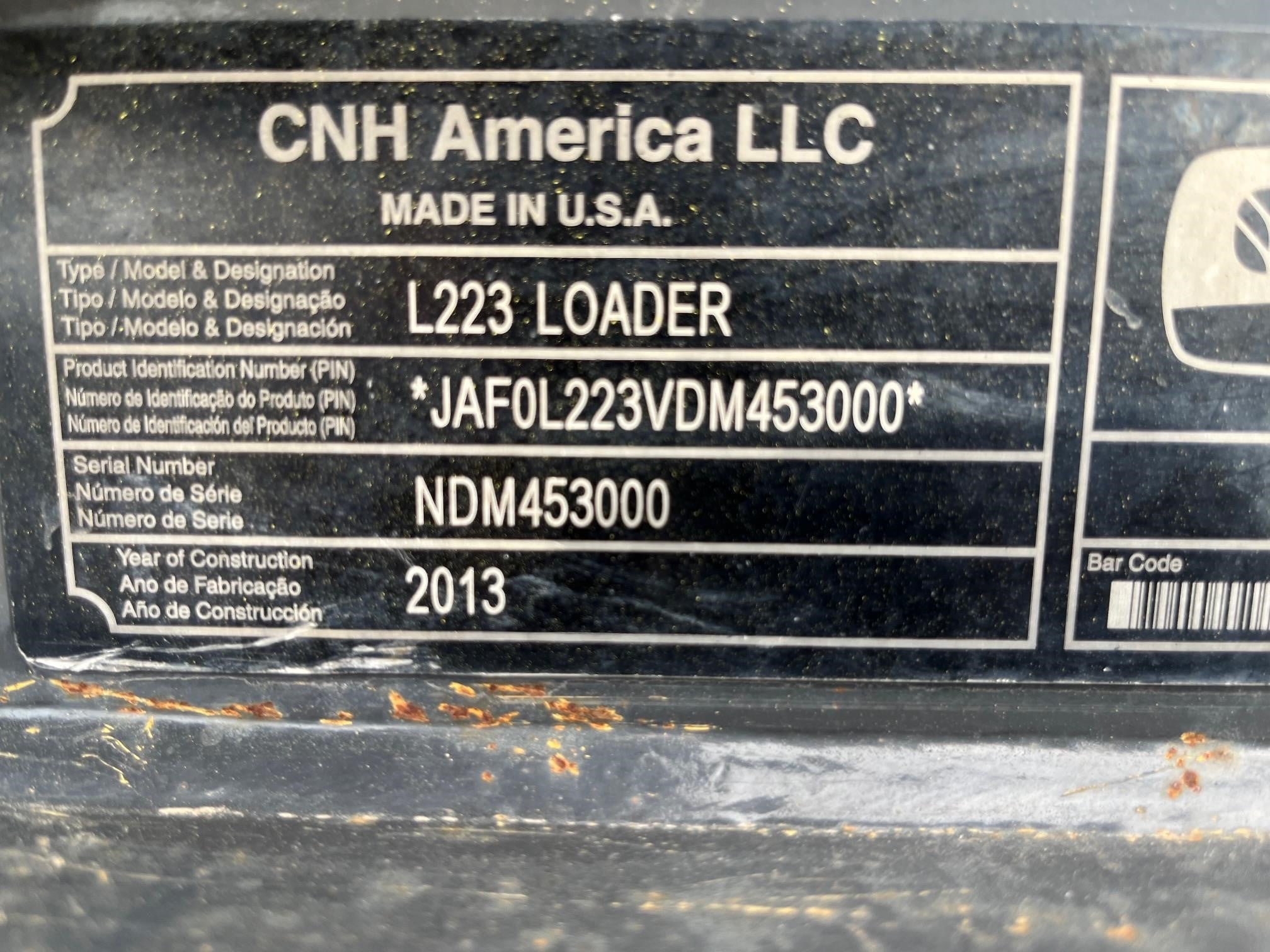 2013 New Holland L223