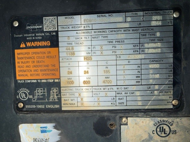 2021 Doosan D35S-7