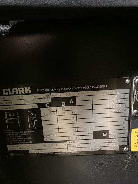 2016 Clark NPX17