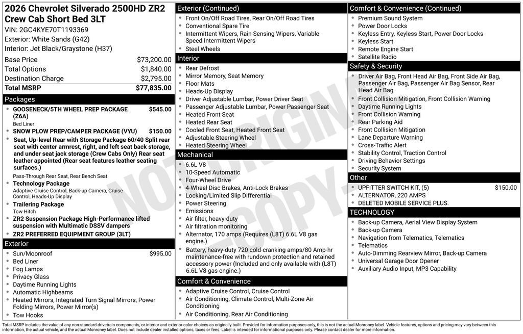 2026 Chevrolet SILVERADO 2500