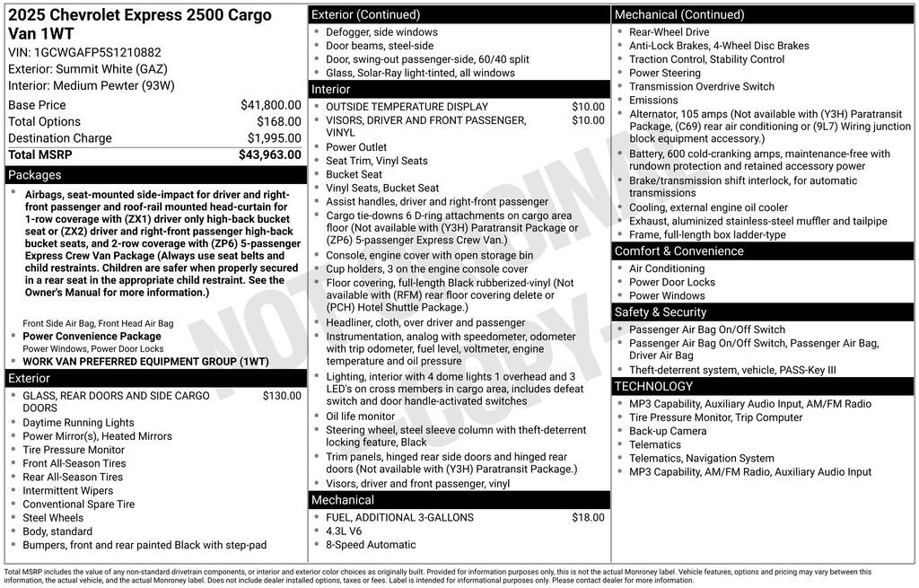 2025 Chevrolet EXPRESS 2500