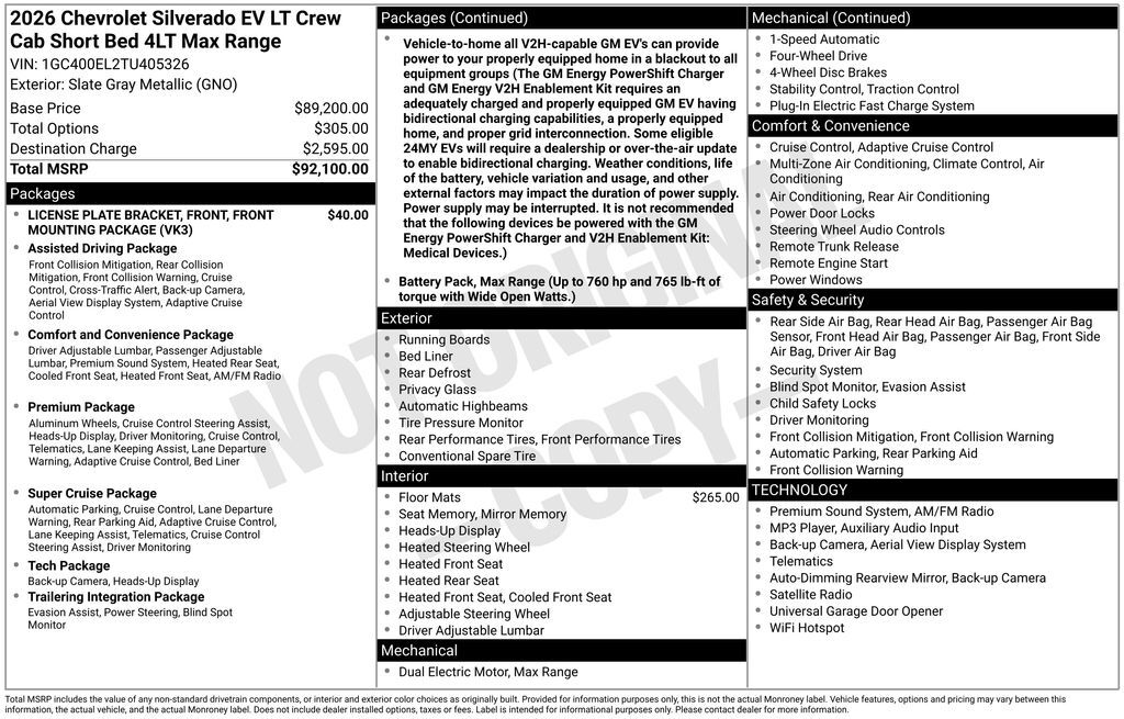 2026 Chevrolet SILVERADO EV