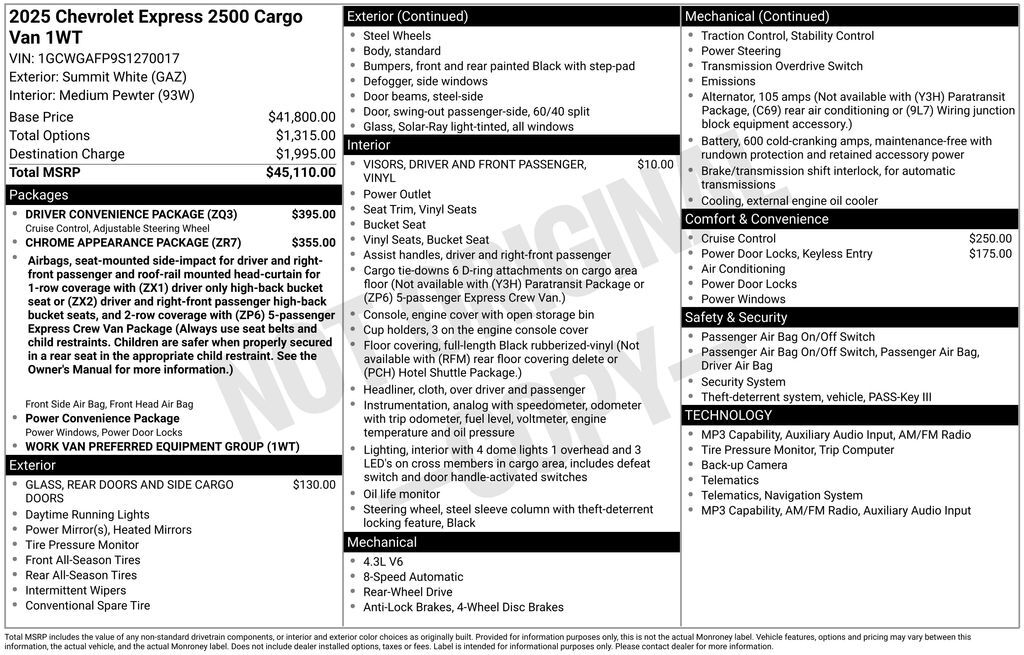 2025 Chevrolet EXPRESS 2500