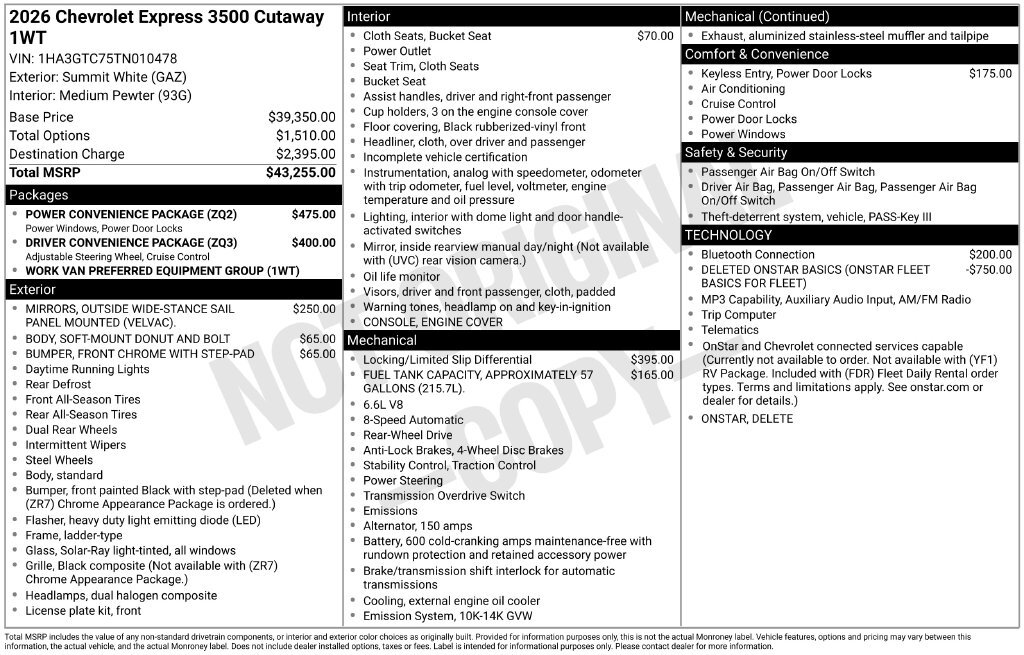 2026 Chevrolet EXPRESS 3500