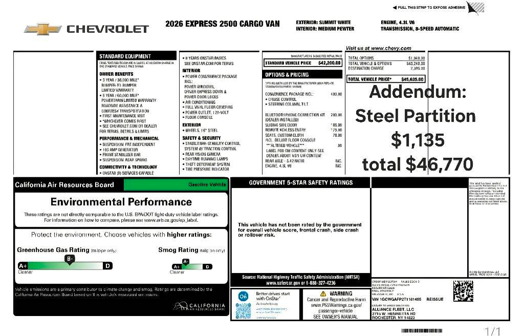 2026 Chevrolet EXPRESS G2500