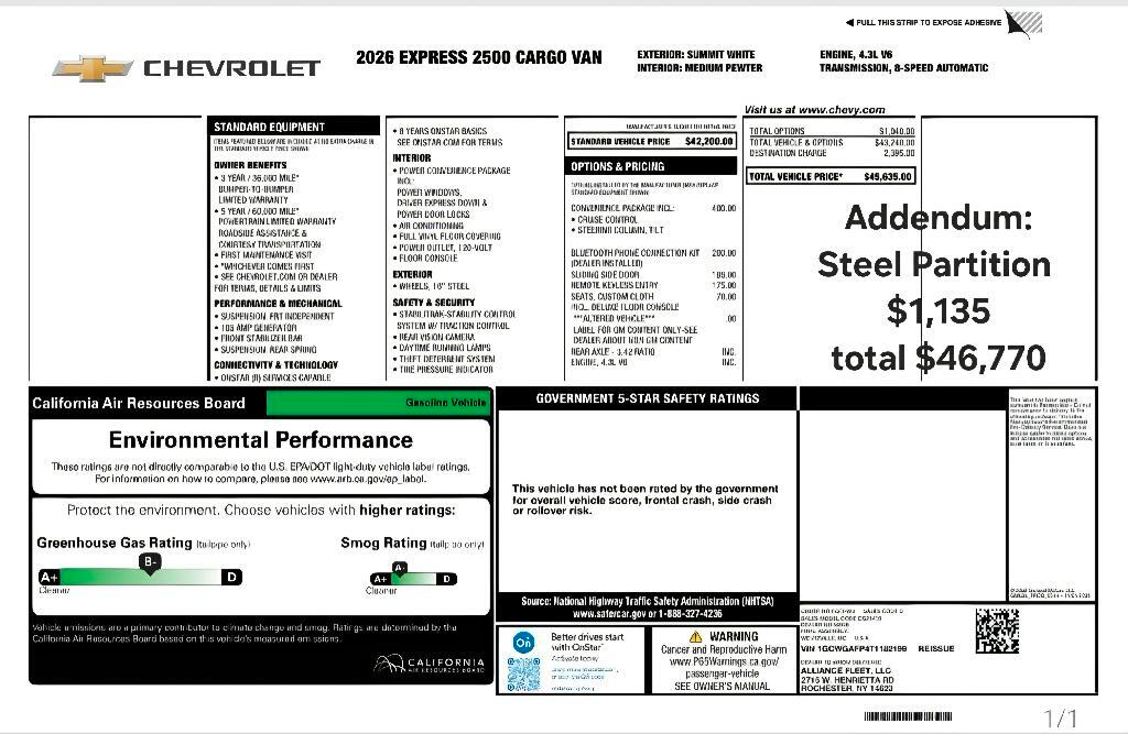 2026 Chevrolet EXPRESS G2500