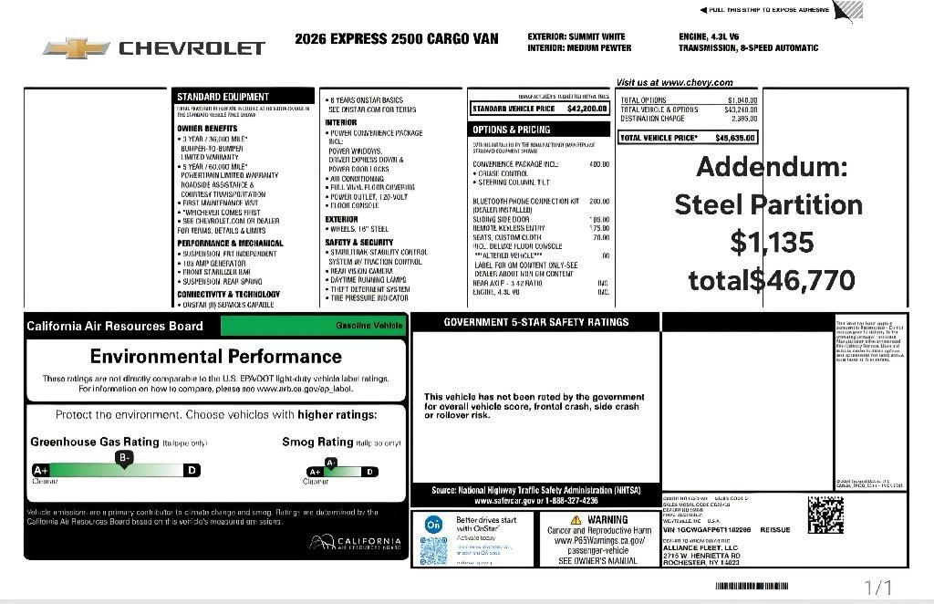 2026 Chevrolet EXPRESS G2500