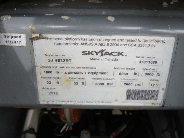 2018 Skyjack SJ-6832RT