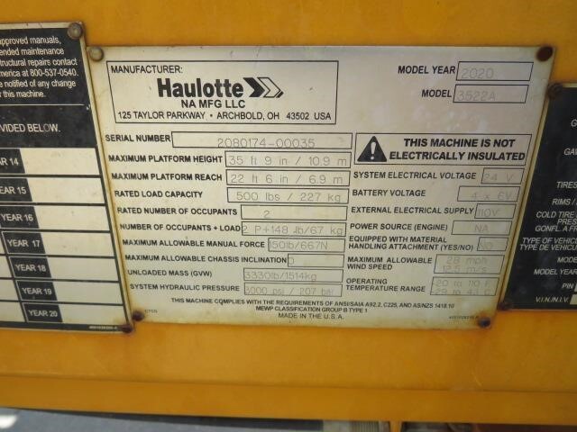 2020 Haulotte 3522A