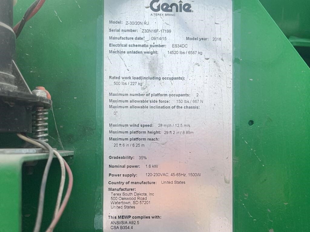 2016 Genie Z-30/20N RJ