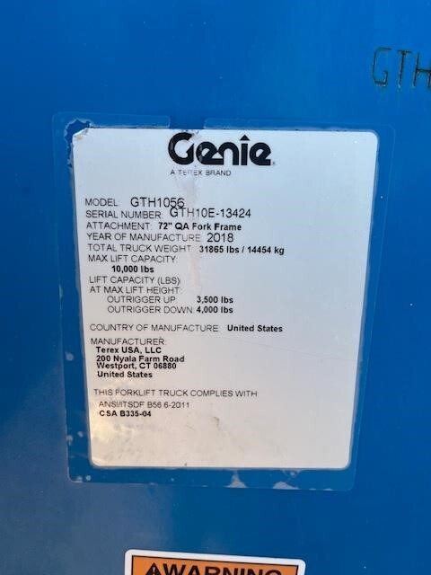 2018 Genie GTH-1056