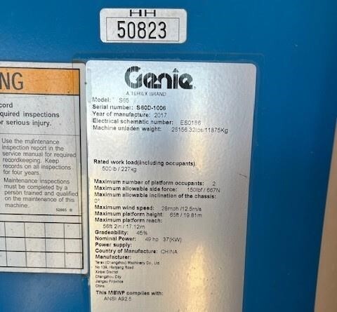 2017 Genie S-65