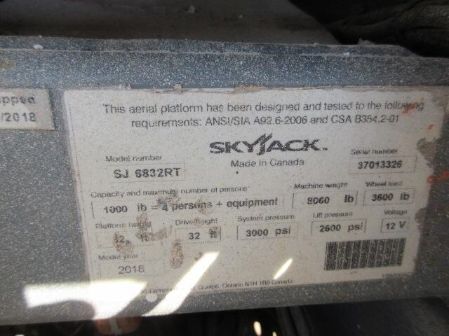 2018 Skyjack SJ-6826RT