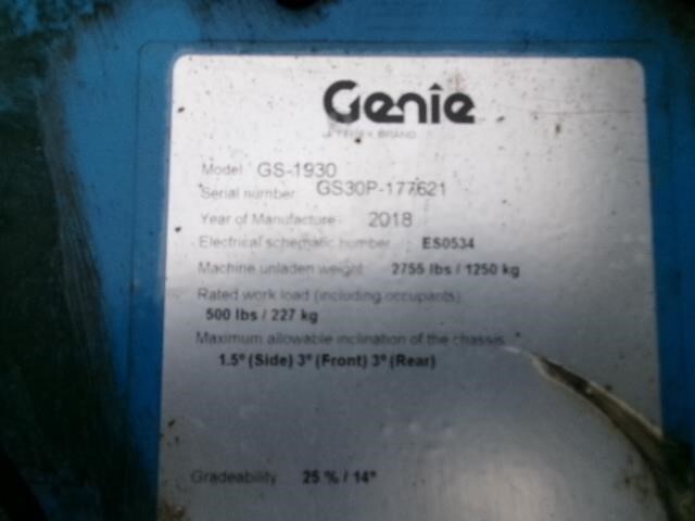 2018 Genie GS-1930