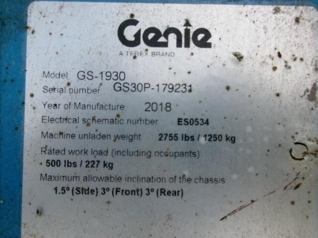 2018 Genie GS-1930