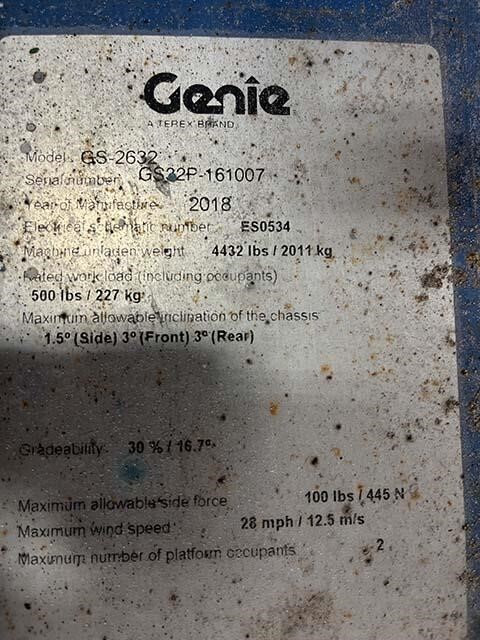 2018 Genie GS-2632