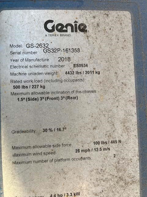 2018 Genie GS-2632