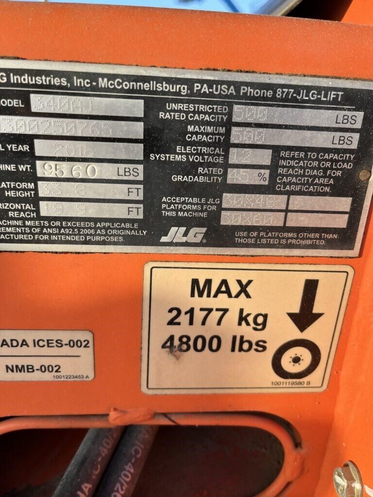 2018 JLG 340AJ