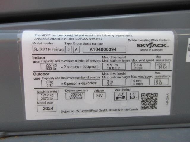 2025 Skyjack SJ3219 Micro