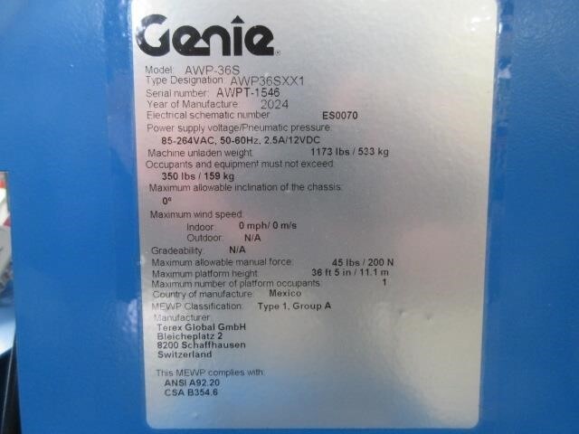 2025 Genie AWP-36S