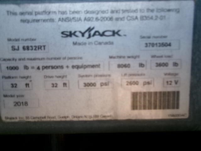 2018 Skyjack SJ-6832RT