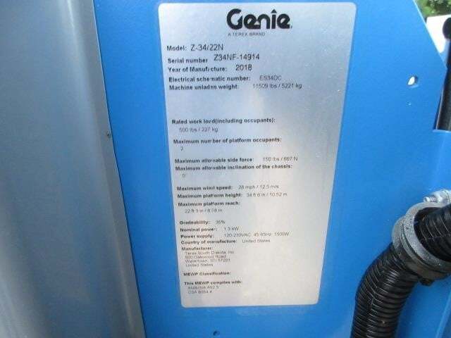 2018 Genie Z-34/22 N