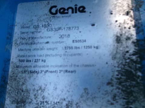 2018 Genie GS-1930