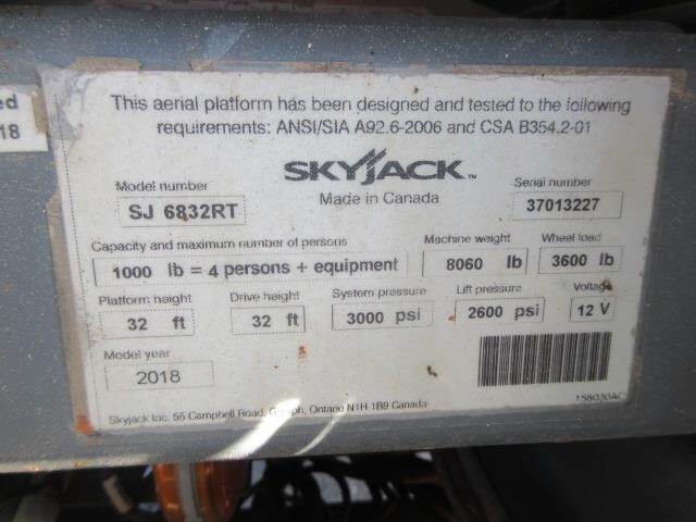 2018 Skyjack SJ-6832RT Picture 17 2018 Skyjack SJ-6832RT-17