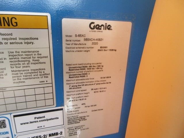 2020 Genie S-65XC Picture 20 2020 Genie S-65XC-20