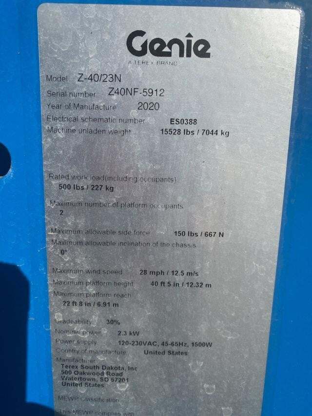 2020 Genie Z-40/23 N Picture 13 2020 Genie Z-40/23 N-13