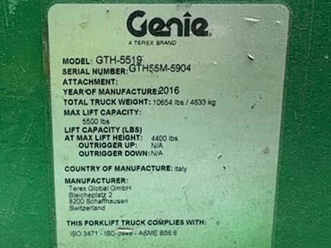 2016 Genie GTH-5519 Picture 35 2016 Genie GTH-5519-35