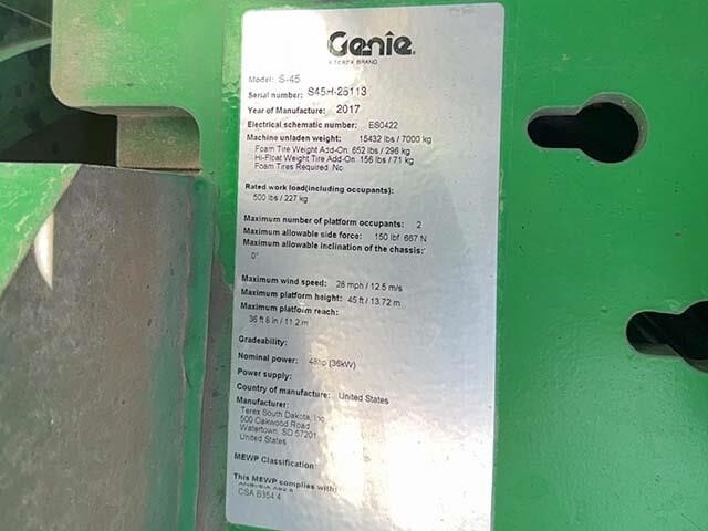 2017 Genie S-45 Picture 31 2017 Genie S-45-31