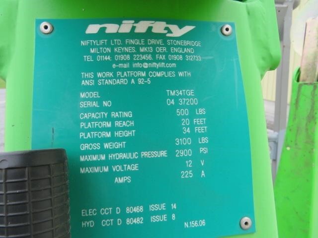 2017 Niftylift TM34T-21