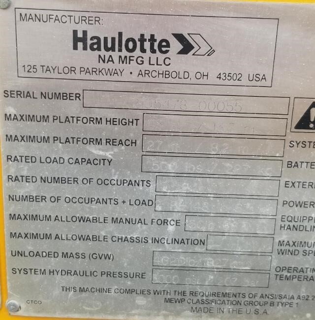 2022 Haulotte 4527A-6