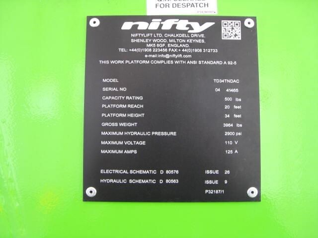2025 Niftylift TD34TN Picture 22 2025 Niftylift TD34TN-22