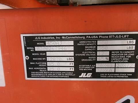 2020 JLG 450AJ Picture 23 2020 JLG 450AJ-23