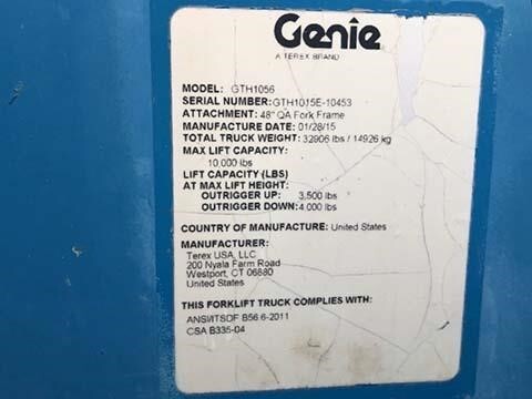2015 Genie GTH-1056 Picture 31 2015 Genie GTH-1056-31