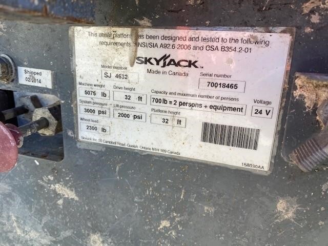 2014 Skyjack SJ4632 Picture 15 2014 Skyjack SJ4632-15