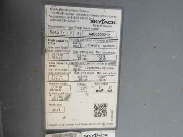 2021 Skyjack SJ45 T Picture 18 2021 Skyjack SJ45 T-18