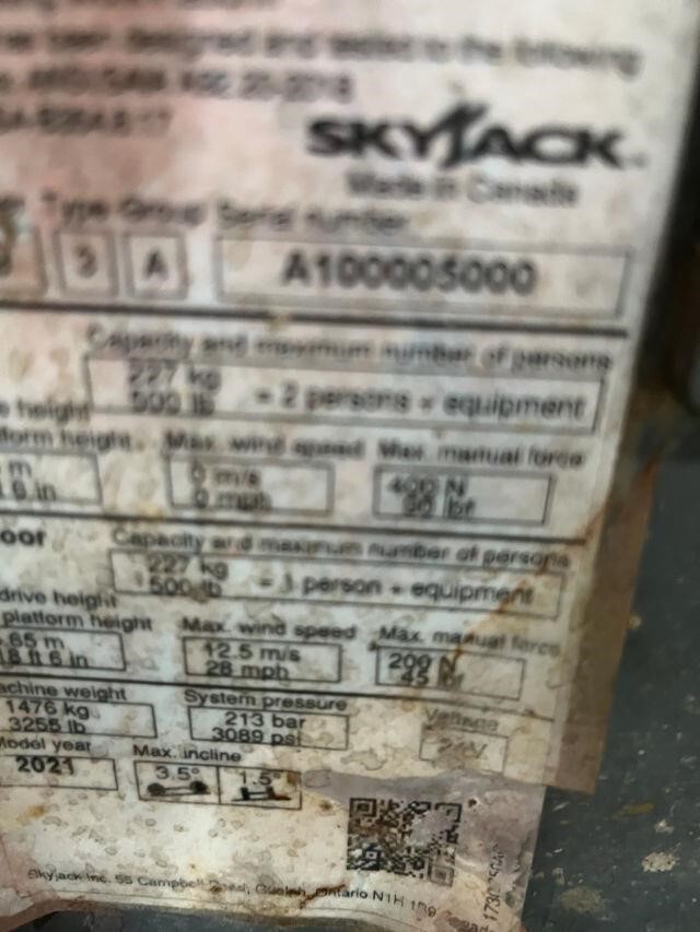 2021 Skyjack SJ3219 Picture 17 2021 Skyjack SJ3219-17