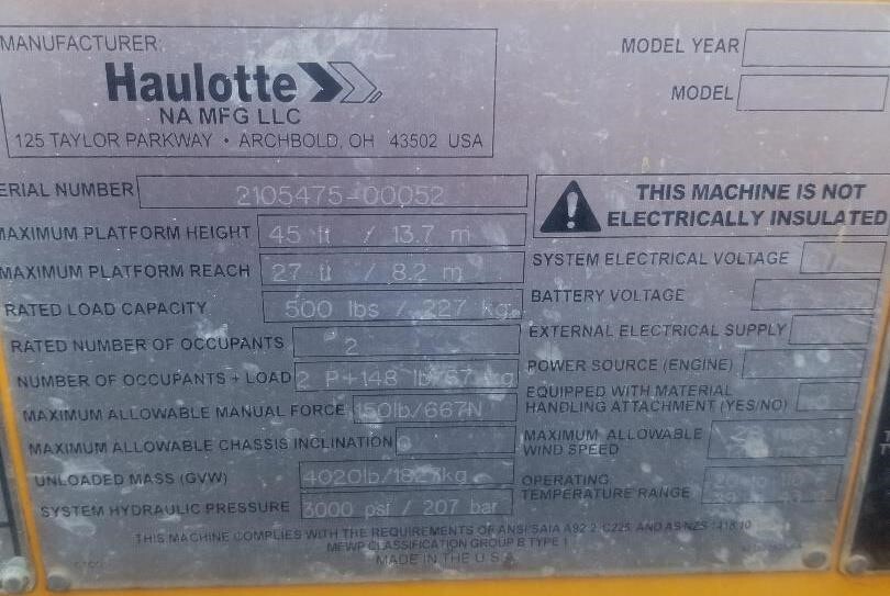 2022 Haulotte 4527A-12