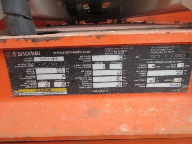 2019 Snorkel S3219E Picture 16 2019 Snorkel S3219E-16