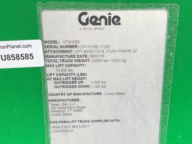 2016 Genie GTH-1056 Picture 29 2016 Genie GTH-1056-29