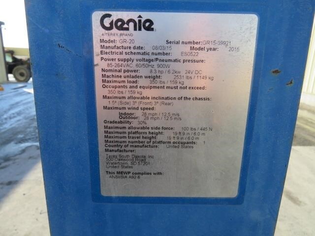2015 Genie GR-20 Picture 17 2015 Genie GR-20-17