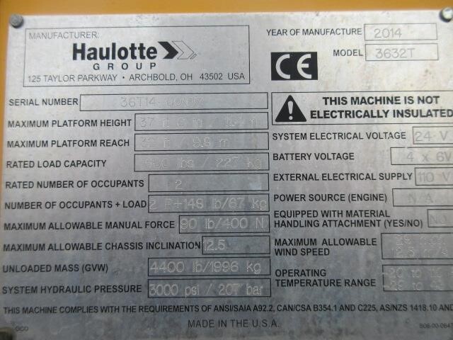 2014 Haulotte 3632T-19